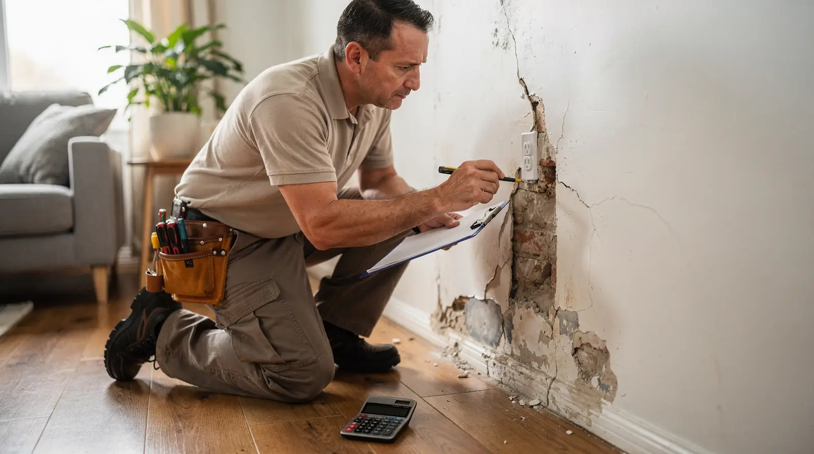 Understanding the extent of the damage after backing into a garage door helps determine